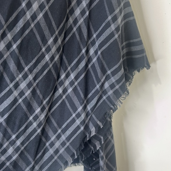 J. JILL Black and Gray Plaid Shawl Cover-Up Size One Size - Picture 4 of 12